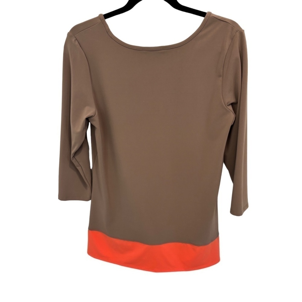 TravelSmith Stretch Knit Two Tone 3/4 Sleeve Pullover Top Size Small Petite - Picture 2 of 3